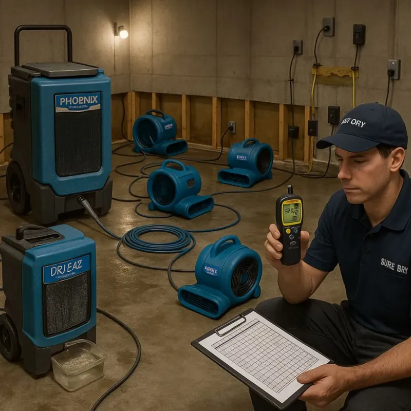 Structural Drying and Dehumidification process in Guerneville, CA